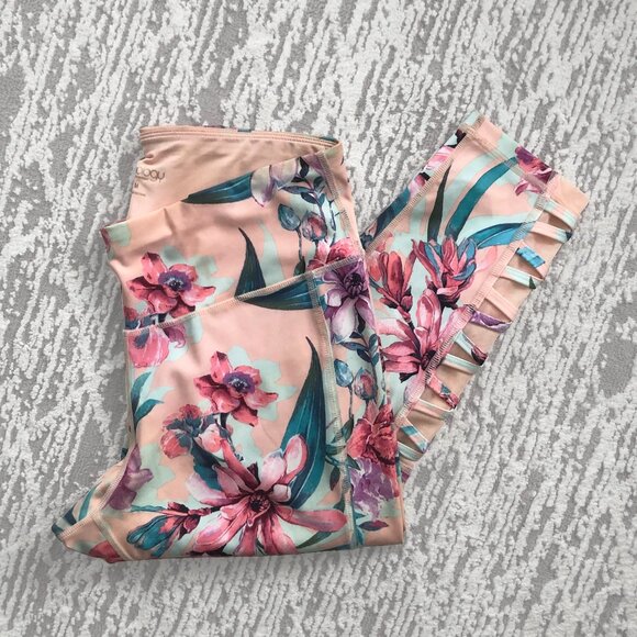 Ideology Peach Tropical Floral Leggings - Picture 5 of 11